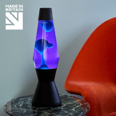 Mathmos Astro Zwart - Violet met Turquoise lava