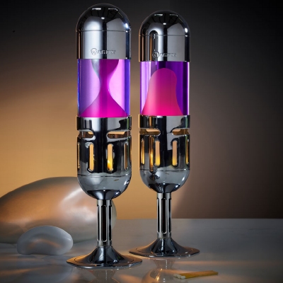 Mathmos Pod+ Zilver - Violet met Roze lava