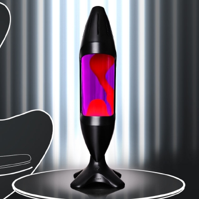 Mathmos iO 78cm hoge lavalamp Zwart - Violet met Rode lava