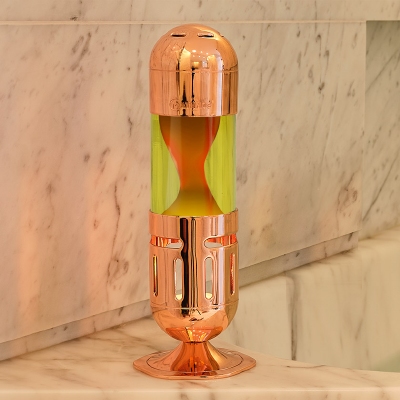 Mathmos Pod Koper - Geel met Oranje lava