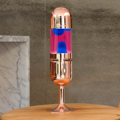 Mathmos Pod+ Koper - Roze met Blauwe lava