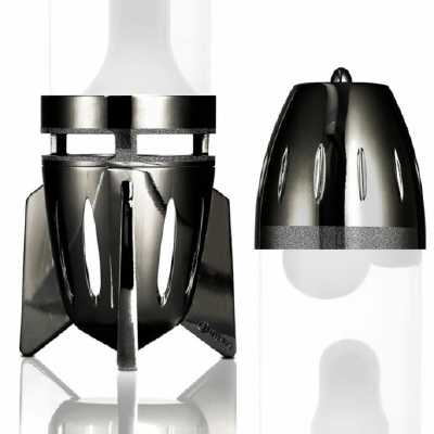 Nieuwe voet en kap voor Fireflow lavalamp Zwart