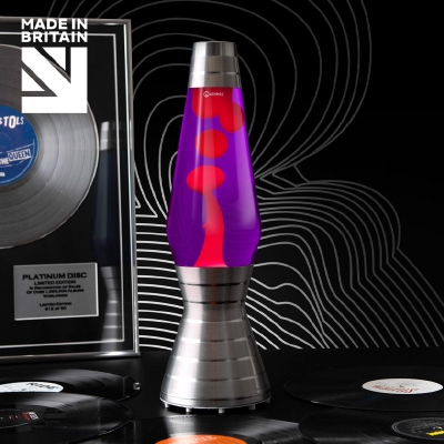 Mathmos Astro Vinyl Platinum - Violet met Rode lava