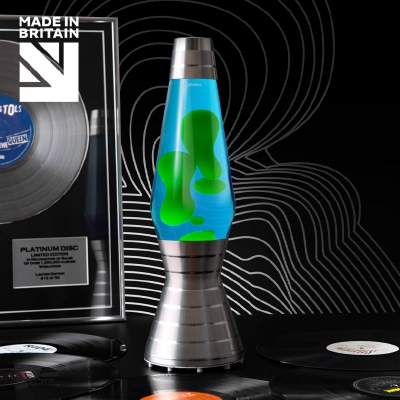 Mathmos Astro Vinyl Platinum - Blauw met Groene lava