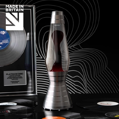 Mathmos Astro Vinyl Platinum - Helder met Donker Paarse lava