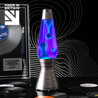 Mathmos Astro Vinyl Platinum - Violet met Turquoise lava