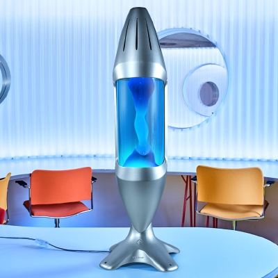 Mathmos iO 78cm hoge lavalamp Zilver - Blauw met Turquoise