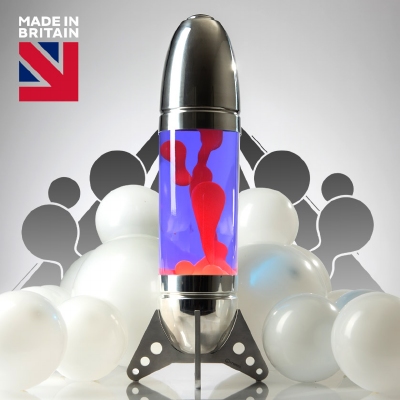 Mathmos Rokit Raket lavalamp - Violet met Rode lava