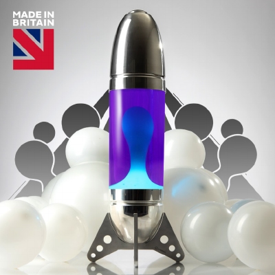 Mathmos Rokit Raket lavalamp - Violet met Turquoise lava