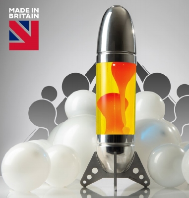 Mathmos Rokit Raket lavalamp - Geel met Oranje lava