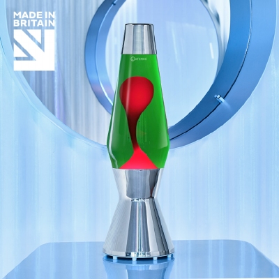 Mathmos Astro Zilver - Groen met Rode lava