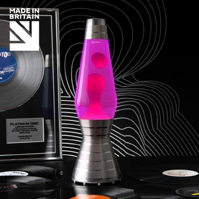 Mathmos Astro Vinyl Platinum - Roze met Roze lava