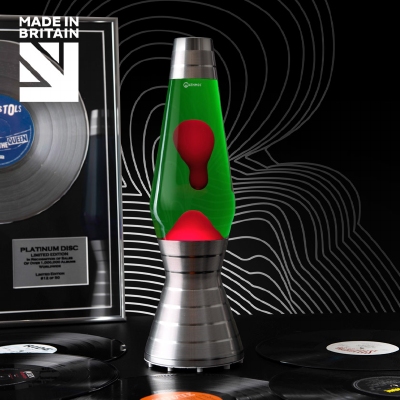 Mathmos Astro Vinyl Platinum - Groen met Rode lava