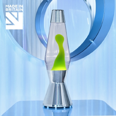 Mathmos Astro Zilver - Helder met Groene lava