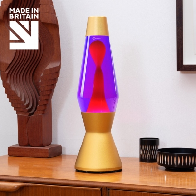 Mathmos Astro Goud - Violet met Rode lava