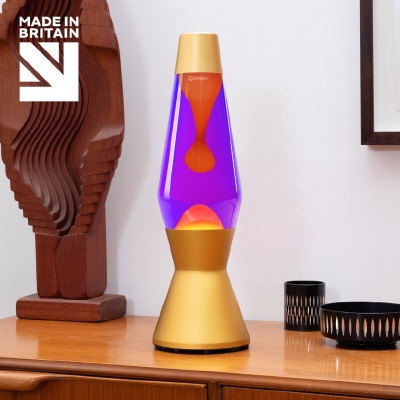 Mathmos Astro Goud - Violet met Oranje lava