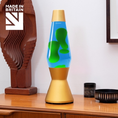 Mathmos Astro Goud - Blauw met Groene lava