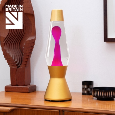 Mathmos Astro Goud - Helder met Roze lava