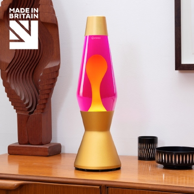 Mathmos Astro Goud - Roze met Gele lava