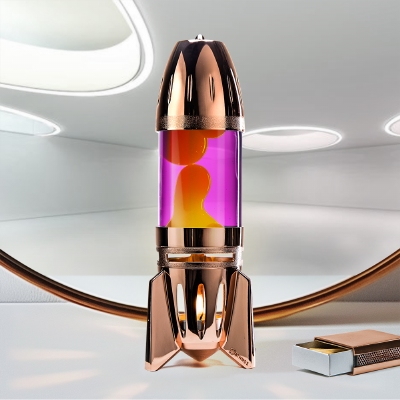 Mathmos Fireflow Koper - Violet met Gele lava