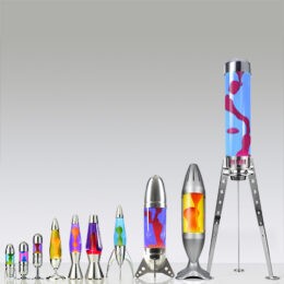 Collectie originele Mathmos lavalampen in verschillende kleuren