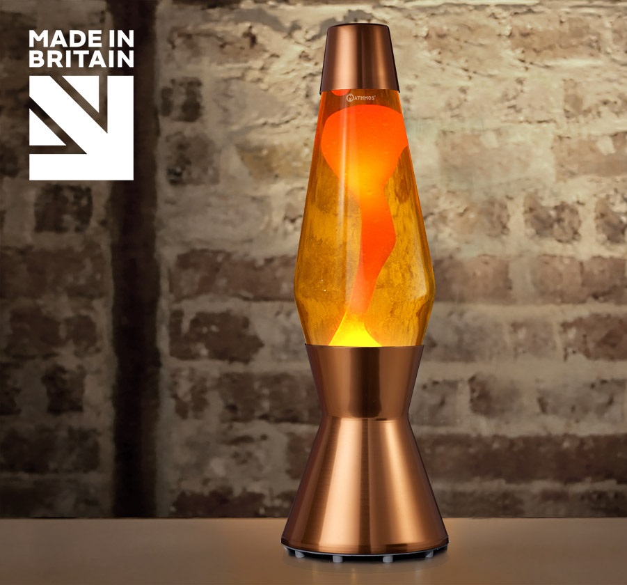 Mathmos Astro Koper Lavalamp Geel/Oranje