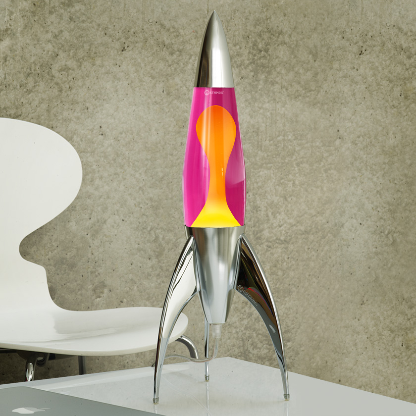 Mathmos Telstar raket lavalamp Violet/Geel