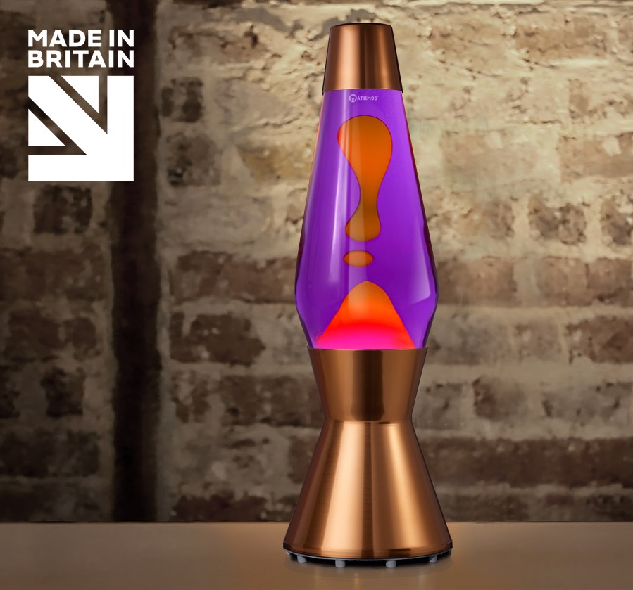 Mathmos Astro Koper Lavalamp Violet/Oranje