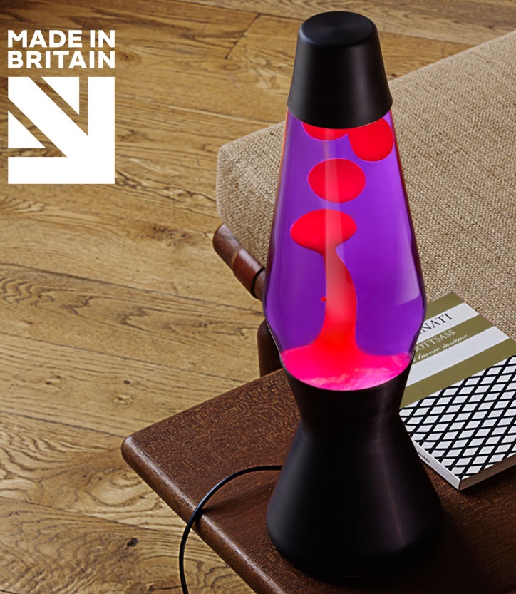 Mathmos Astro Zwart Lavalamp Violet/Rood