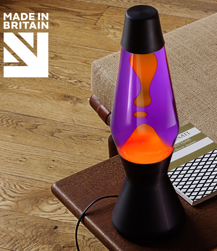 Mathmos Astro Zwart Lavalamp Violet/Oranje