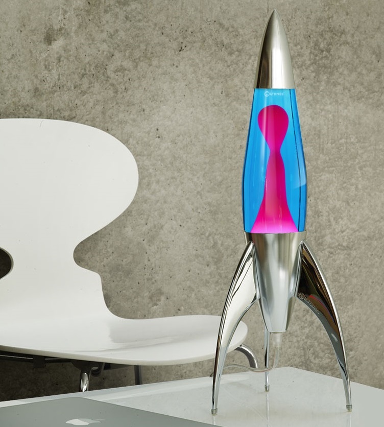 Mathmos Telstar raket lavalamp Blauw/Roze