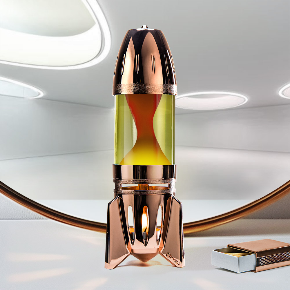 Mathmos Fireflow Koper Lavalamp Geel/Oranje