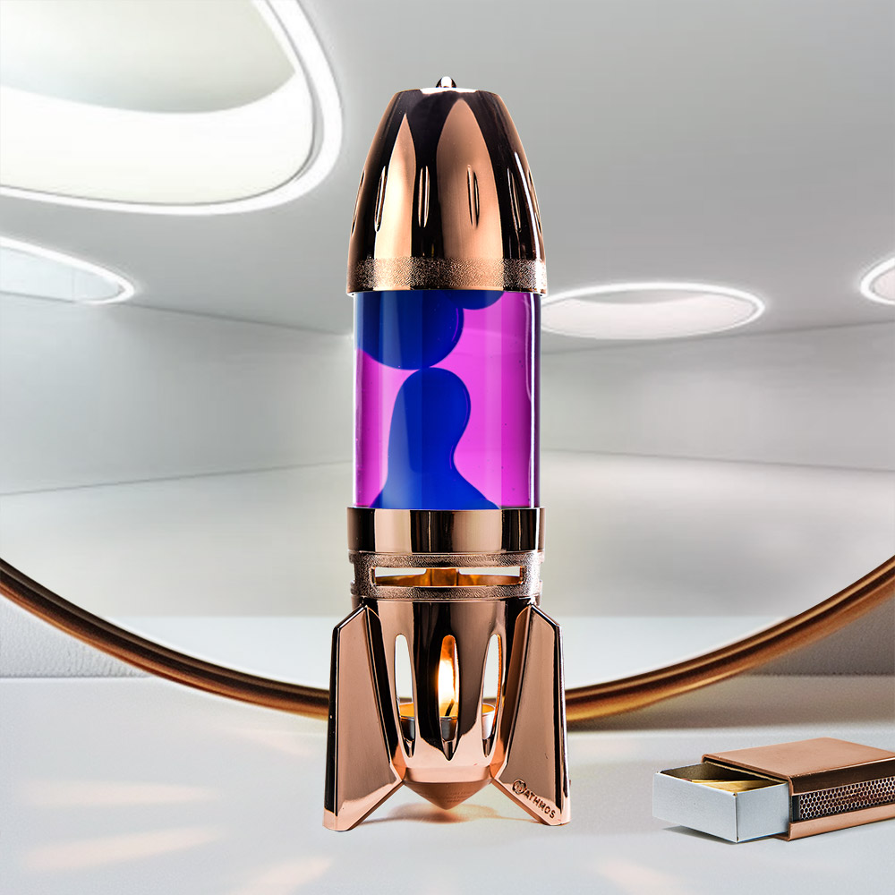 Mathmos Fireflow Koper Lavalamp Roze/Blauw