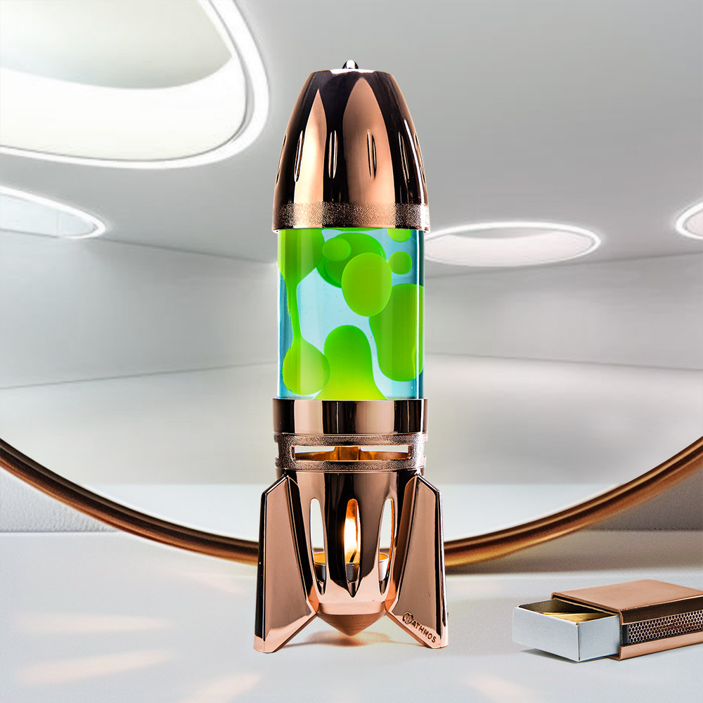 Mathmos Fireflow Koper Lavalamp Blauw/Geel