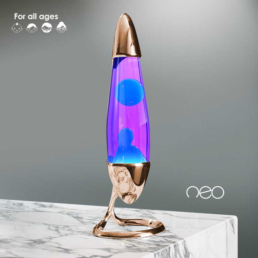 Mathmos Neo Koper Lavalamp Violet/Turquoise