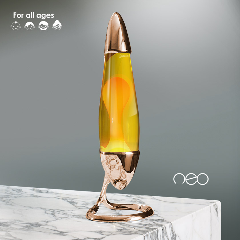 Mathmos Neo Koper Lavalamp Geel/Oranje
