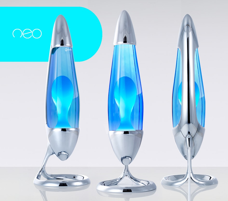 Mathmos Neo Koper Lavalamp Blauw/Turquoise