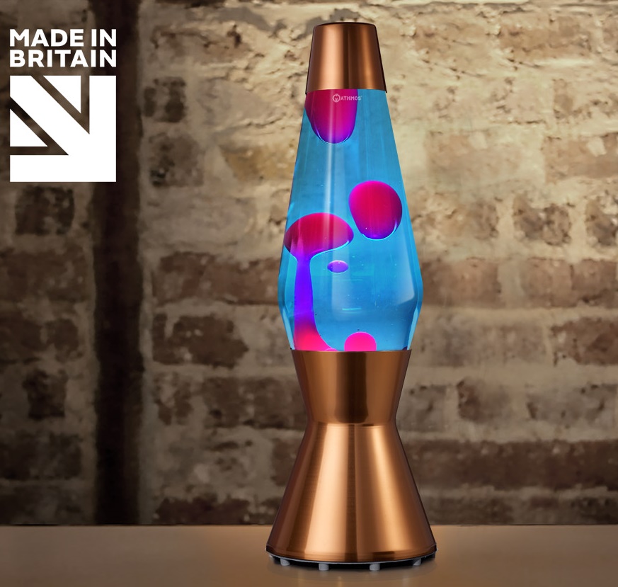 Mathmos Astro Koper Lavalamp Blauw/Roze