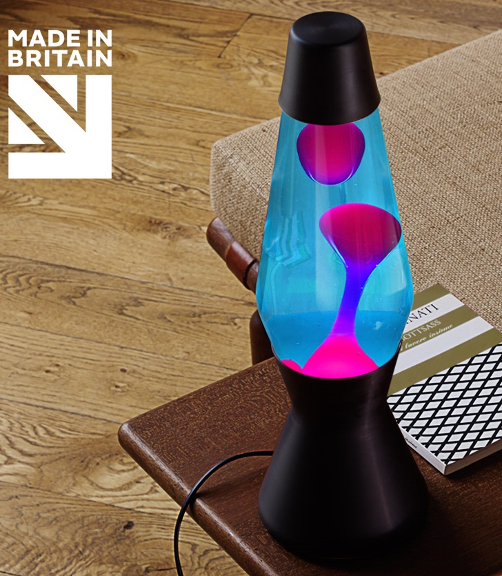 Mathmos Astro Zwart Lavalamp Blauw/Roze