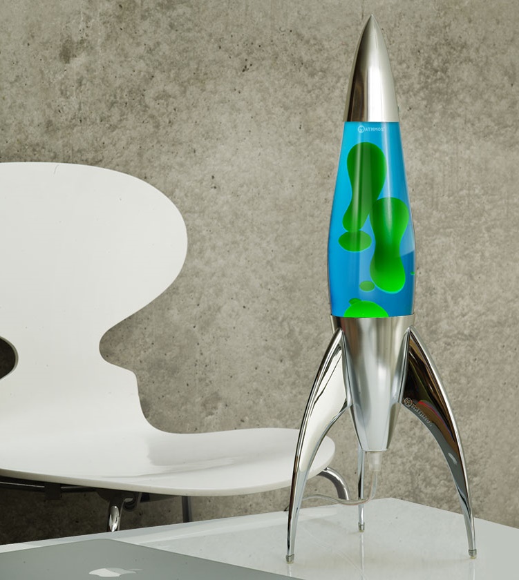 Mathmos Telstar raket lavalamp Blauw/Groen