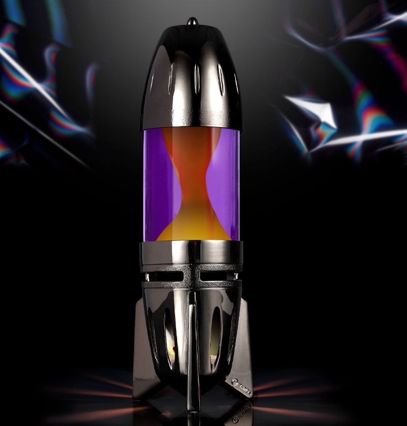 Mathmos fireflow waxinelicht lavalamp Zwart - Violet/Oranje