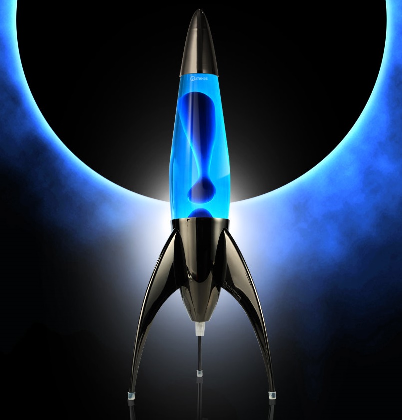 Mathmos Telstar raket lavalamp Zwart Blauw/Blauw