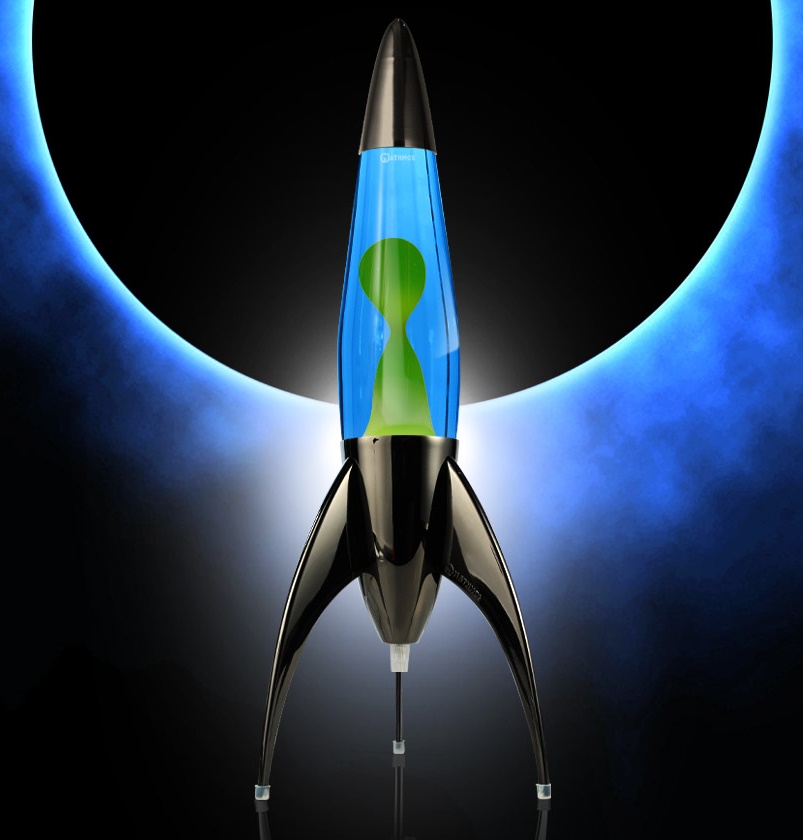 Mathmos Telstar raket lavalamp Zwart Blauw/Groen