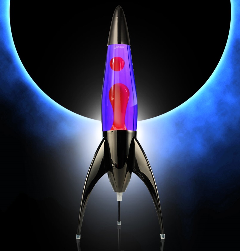 Mathmos Telstar raket lavalamp Zwart Violet/Rood