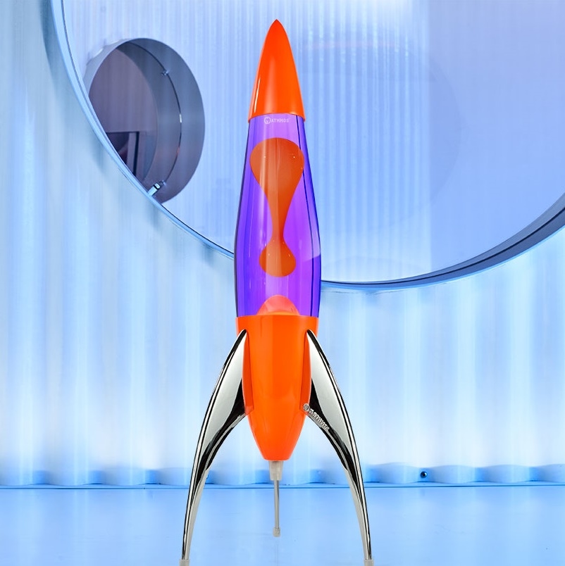 Mathmos Telstar raket lavalamp Neon Oranje Violet/Oranje
