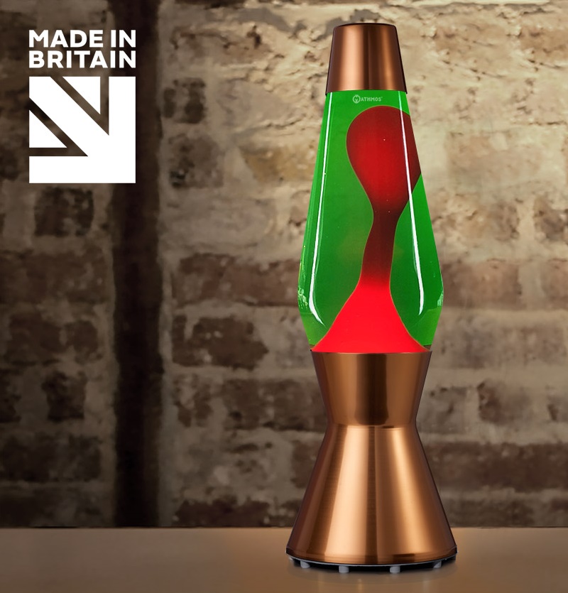Mathmos Astro Koper Lavalamp Groen/Rood