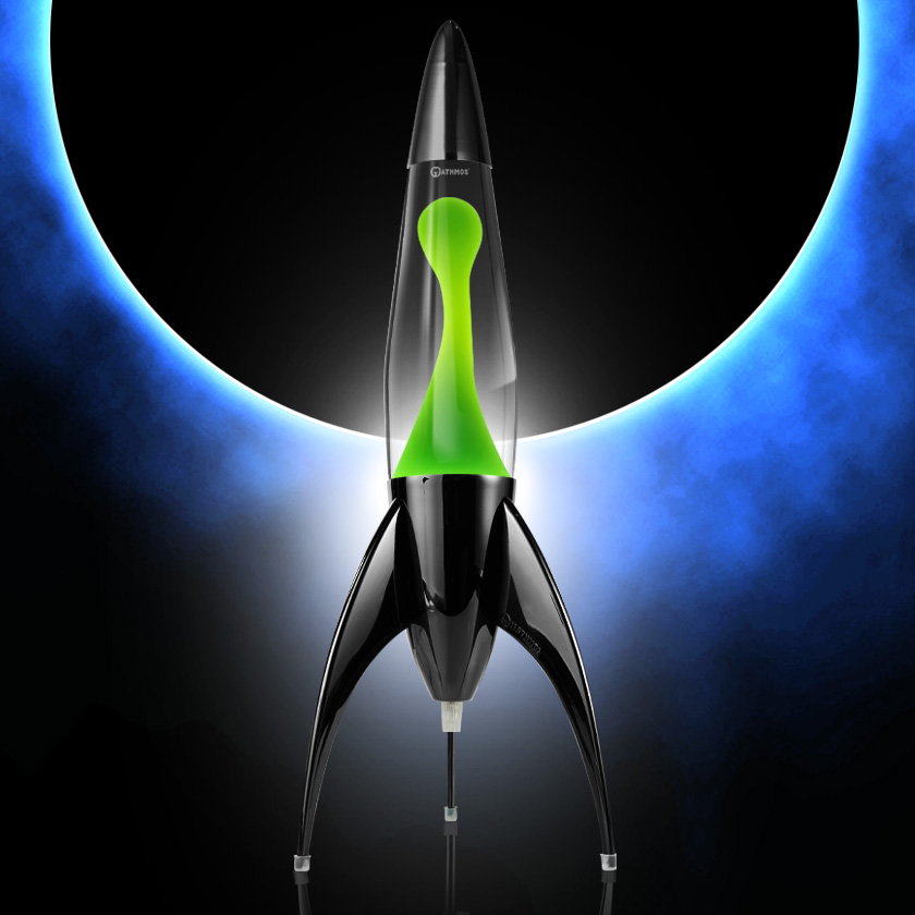 Mathmos Telstar raket lavalamp Zwart Groen
