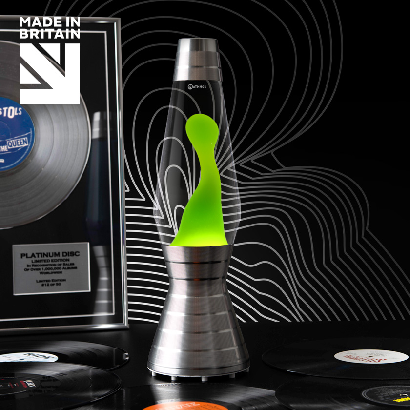 Mathmos Astro Platinum Vinyl Lavalamp Groen