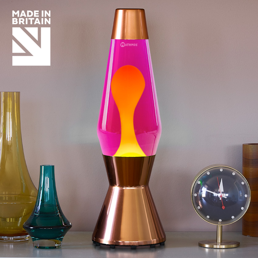 Mathmos Astro Koper Lavalamp Violet/Geel