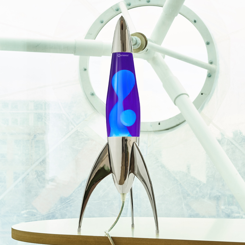 Mathmos Telstar raket lavalamp Violet/Turquoise